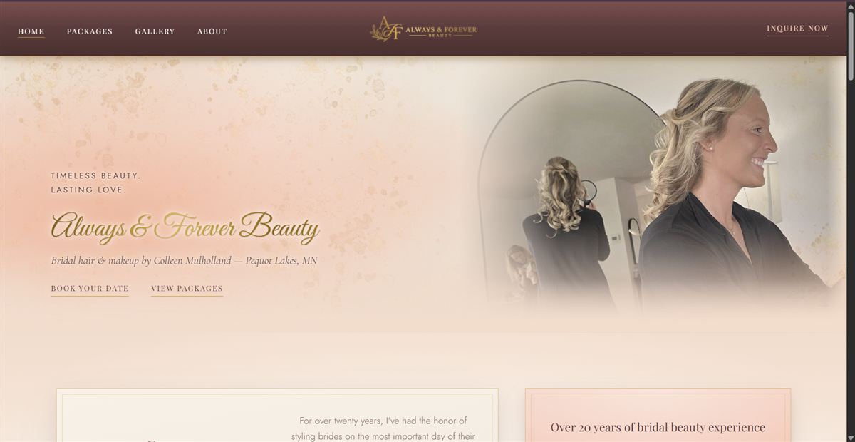 Always and Forever Beauty website